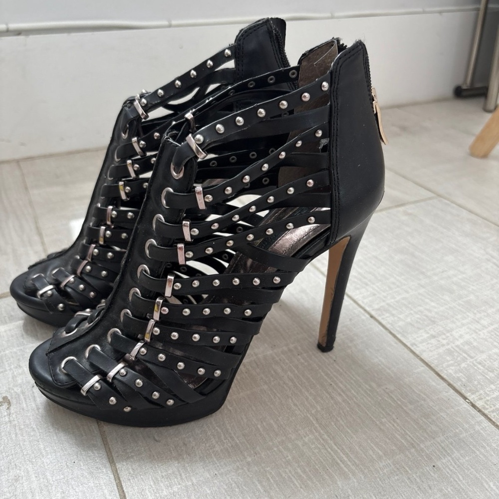 BCBGeneration Maxwell Studded Black Heel Sandals